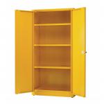 Slingsby Express Flammable Hazardous Substance Storage Cabinet With 3 Shelves COSHH 75Kg Capacity H1800 x W900 x D460mm Yellow - 314287 47648SL