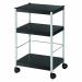 Fast Paper Mobile Trolley Small 3 Shelves BlackSilver - FDP3S01 47783PL