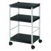 Fast Paper Mobile Trolley Small 3 Shelves Black/Silver - FDP3S01 47783PL