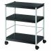 Fast Paper Mobile Trolley Medium 3 Shelves BlackSilver - FDP3M01 47790PL