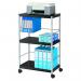 Fast Paper Mobile Trolley Large 3 Shelves BlackSilver - FDP3L01 47797PL