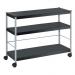Fast Paper Mobile Trolley Extra Large 3 Shelves Black/Silver - FDP3XL01 47804PL