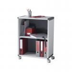 Fast Paper Mobile Bookcase 2 Compartment 1 Shelf Grey/Charcoal - FDM2K211 47818PL