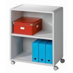 Fast Paper Mobile Bookcase 2 Compartment 1 Shelf Grey - FDM2K202 47825PL