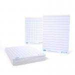 The picture features 10 Eastpoint Lapboards Show-me A4 whiteboards, each equipped with lined and gridded markings, along with accompanying accessories. The whiteboards are all white and have a sleek, modern design.