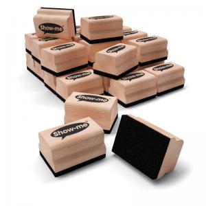 Show-me Mini Wooden Whiteboard Erasers Pack 30 - WME30 48075EA