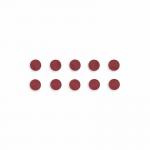 The photo shows a collection of 10 round red magnets, each measuring 30mm in diameter. The magnets have a Bi-Silque and Bi-Office logo imprinted on them. They are displayed on a white background, with light reflecting off their smooth surface. The bold color and sleek design make these magnets both functional and visually appealing.