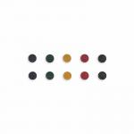 This photo shows a pack of 10 round magnets that are 25mm in size. They come in assorted colors and are manufactured by Bi-Silque Magnets Bi-Office.