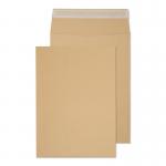 The photo features a stack of high-quality manilla envelopes with peel and seal closures. Each envelope has a 25mm gusset for added capacity, and measures 406x305mm. This pack contains 125 envelopes.