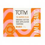 TOTM Organic Cotton Non-Applicator Tampon Super+ (Pack 15) - 0606009 48516CP