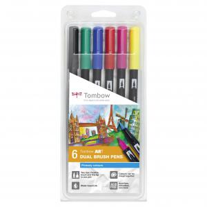 Click to view product details and reviews for Tombow Abt Dual Brush Pen 2 Tips Primary Assorted Colours Pack 6.