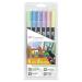 Tombow ABT Dual Brush Pen 2 Tips Pastel Assorted Colours (Pack 6) - ABT-6P-2 48707TW