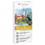 Tombow ABT Dual Brush Pen 2 Tips Pastel Assorted Colours (Pack 12) - ABT-12P-2 48728TW