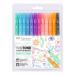 Tombow TwinTone Dual Tip Marker 0.8mm and 0.3mm Line Pastel Assorted Colours (Pack 12) 48889TW