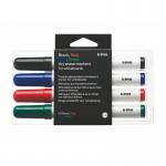 Bi-Office Dryerase Whiteboard Marker Bullet Tip Assorted Colours (Pack 4) - PE1306 49106BS