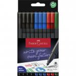 Faber-Castell Fibre-Tip Grip Pen 0.4mm Tip Assorted Colours (Pack 10) - 151691 49125SQ