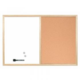 Bi-Office Combination Board CorkNon Magnetic Whiteboard Pine Frame 600x400mm - MX03001010 49162BS