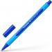 The photo shows a pack of Schneider Slider Edge XB ballpoint pens, featuring blue ink and a rubberised three-sided barrel made of recycled plastic. The extra broad tip allows for smooth and bold writing. Each pack contains 10 pens.