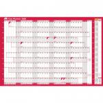 Sasco 2025 Original Year Wall Planner 915W x 610mmH With Wet Wipe Pen & Sticker Pack Board Mounted - 2410238 49650AC