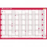 Sasco 2025 Vertical Year Wall Planner 915W x 610mmH With Wet Wipe Pen & Sticker Pack Unmounted - 2410243 49671AC