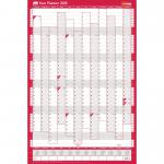 Sasco 2025 Compact Year Wall Planner 610W x 405mmH Portrait With Wet Wipe Pen & Sticker Pack Unmounted - 2410245 49685AC