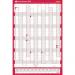 Sasco 2025 Compact Year Wall Planner 610W x 405mmH Portrait With Wet Wipe Pen & Sticker Pack Unmounted - 2410245 49685AC