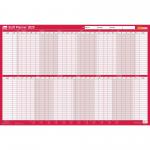 Sasco 2025 Staff Year Wall Planner 915W x 610mmH With Wet Wipe Pen & Sticker Pack Board Mounted - 2410252 49713AC