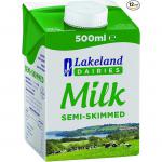 Lakeland UHT Semi Skimmed Milk 500ml (Pack 12) - 0499134 49790CP