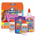 Elmers Colour Slime Kit Includes Washable Colour PVA Glue In Assorted Colours With Magical Liquid Slime Activator - 4 Piece Kit - 2109506 49832NR