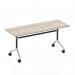 Dynamic Impulse 1600mm Flip Top Rectangular Table Grey Oak Finish Silver Frame - I003793 50049DY