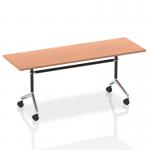 Dynamic Impulse 1800mm Flip Top Rectangular Table Beech Finish Silver Frame - I004311 50056DY