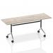 Dynamic Impulse 1800mm Flip Top Rectangular Table Grey Oak Finish Silver Frame - I004316 50091DY