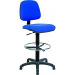 Teknik Office Ergo Blaster Draughtsman Medium Back Fabric Operator Office Chair With Ring Kit Conversion and Fixed Footrest Blue - 1100BLU1163 50154TK