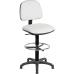 Teknik Office Ergo Blaster Draughtsman Medium Back PU Operator Office Chair With Ring Kit Conversion and Fixed Footrest White - 1100PUWHI/1163 50161TK