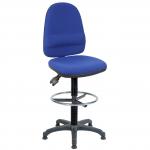 Teknik Office Ergo Twin Draughtsman Medium Back Fabric Operator Office Chair With Ring Kit Conversion and Fixed Footrest Blue - 2900BLU/1163 50175TK