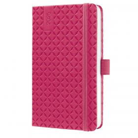 Jolie Diary 2025 Approx A6 Hardcover Thermo PU Week To View Flair 95x150x16mm Fuschia Pink 50315SG