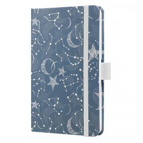 Jolie Diary 2025 Approx A6 Hardcover Matt Embossed Hot Foil Gloss Varnish Week To View  95x150x16mm Cosmic Fantasy Blue 50357SG