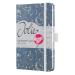Jolie Diary 2025 Approx A6 Hardcover Matt Embossed Hot Foil Gloss Varnish Week To View  95x150x16mm Cosmic Fantasy Blue 50357SG
