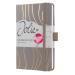 Jolie Diary 2025 Approx A6 Hardcover Matt Embossed Hot Foil Week To View  95x150x16mm Mocca Meringue 50364SG