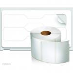 This photo shows a Dymo Label Writer with a roll of 10mm x 19mm jewellery price tag labels from Newell Brands. The single roll contains 1500 labels.