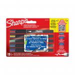 Sharpie Creative Marker Acrylic Paint Markers Water-Based Brush Tip Assorted Colours (Pack 5) - 2201182 50595NR