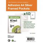 S/Adhesive A4 Silver Display Frames w/ Magnetic Closure Pk10 50674PL