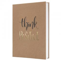 Sigel Jolie Notebook A5 Hardcover A5 152x203x19mm Kraft Paper Cover 192 100gsm Ruled Pages With Embossed Think Positive - JN801 50686SG