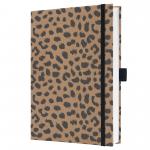 Sigel Jolie Notebook A5 Hardcover A5 152x203x19mm Kraft Paper Cover 192 100gsm Ruled Pages With Pen Loop & Elastic Fastener Pure Cheetah - JN851 50700SG