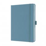 Sigel Jolie Notebook A5 Hardcover A5 152x203x19mm Fabric Cover 192 100gsm Ruled Pages With Pen Loop & Elastic Fastener Powder Blue - JN401 50714SG