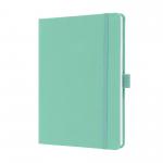 Sigel Jolie Notebook A5 Hardcover A5 152x203x19mm Fabric Cover 192 100gsm Ruled Pages With Pen Loop & Elastic Fastener Mighty Mint - JN409 50735SG