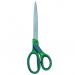 The picture features a pair of Hamelin Scissors Linex Soft Touch Scissors in a vivid green color. The scissors are 230mm in length and have a sleek and modern design. The blades are sharp and precise, perfect for any cutting task. The handles are coated with a soft, comfortable material for easy grip and use. A perfect addition to any workspace.