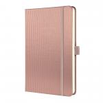 Sigel Conceptum Notebook A5 148x213x20mm Hardcover Softwave Surface 194 80gsm Ruled Pages With Pen Loop & Elastic Fastener Rose Metallic - CO401 50784SG