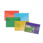 SECO ECO Biodegradable Popper Wallet Polypropylene A4+ Translucent Assorted Colours (Pack 5) - TR-005 AST 50814SS