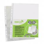 SECO ECO Biodegradable Multi Punched Pocket Polypropylene A4 50 Micron Top Opening Clear (Pack 100) - PP50 50828SS